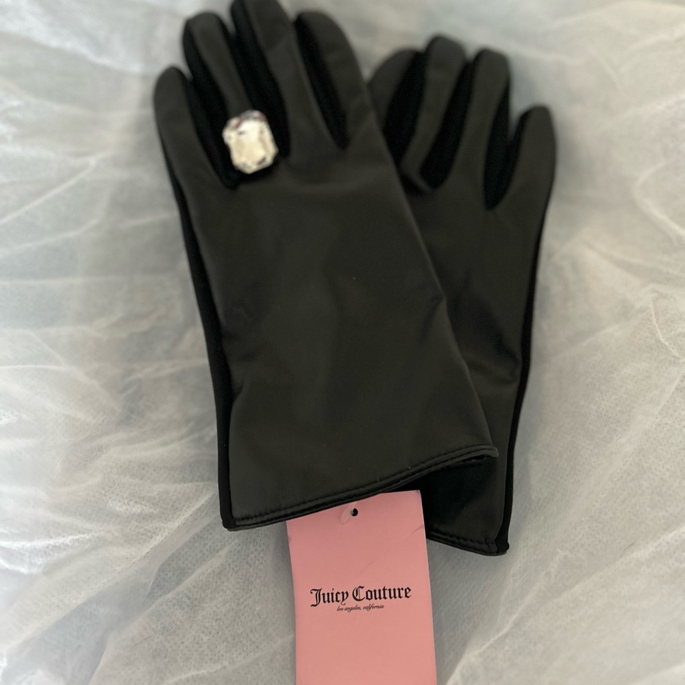 Juicy Couture Black Gloves with Embellishment